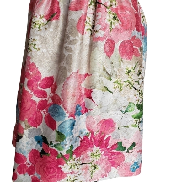 CYNTHIA STEFFE Floral Print Jacquard Peony Cocktail Fit & Flare Dress, Size 4 - Picture 8 of 10